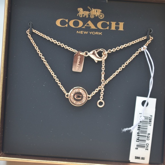 Coach RoseGold Pave pendant Bracelet- Authentic - Picture 3 of 5